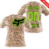 LIMITED EDITION PRODUCTS - US MARINE - FOX RACING - CUSTOM NAME - NEON - T-SHIRT