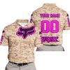 LIMITED EDITION PRODUCTS - US MARINE - FOX RACING - CUSTOM NAME - PINK - POLO SHIRT