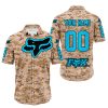 LIMITED EDITION PRODUCTS - US MARINE - FOX RACING - CUSTOM NAME - SKY BLUE - BUTTON SHIRT