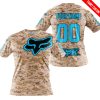 LIMITED EDITION PRODUCTS - US MARINE - FOX RACING - CUSTOM NAME - SKY BLUE -T-SHIRT
