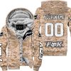 LIMITED EDITION PRODUCTS - US MARINE - FOX RACING - CUSTOM NAME - WHITE - FLEECE ZIP HOODIE