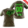 LIMITED EDITION PRODUCTS - US MARINE V1 - FOX RACING - CUSTOM NAME - GREEN - T-SHIRT