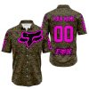 LIMITED EDITION PRODUCTS - US MARINE V1 - FOX RACING - CUSTOM NAME - PINK - BUTTON SHIRT