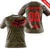 LIMITED EDITION PRODUCTS - US MARINE V1 - FOX RACING - CUSTOM NAME - RED - T-SHIRT