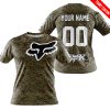 LIMITED EDITION PRODUCTS - US MARINE V1 - FOX RACING - CUSTOM NAME - WHITE - T-SHIRT