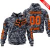 LIMITED EDITION PRODUCTS - US NAVY - FOX RACING - CUSTOM NAME - ORANGE