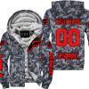 LIMITED EDITION PRODUCTS - US NAVY - FOX RACING - CUSTOM NAME - RED - FLEECE ZIP HOODIE