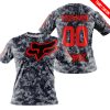LIMITED EDITION PRODUCTS - US NAVY - FOX RACING - CUSTOM NAME - RED - T-SHIRT
