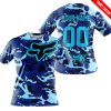 LIMITED EDITION PRODUCTS - US NAVY V1 - FOX RACING - CUSTOM NAME - SKY BLUE - T-SHIRT