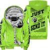 PREMIUM JUST FCKN GONNA SEND IT – CUSTOM NAME – SKI DOO – GREEN 1 V1 - FLEECE ZIP HOODIE
