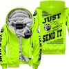 PREMIUM JUST FCKN GONNA SEND IT – CUSTOM NAME – SKI DOO – NEON V1 - FLEECE ZIP HOODIE