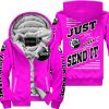 PREMIUM JUST FCKN GONNA SEND IT – CUSTOM NAME – SKI DOO – PINK V1 - FLEECE ZIP HOODIE