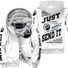PREMIUM JUST FCKN GONNA SEND IT – CUSTOM NAME – SKI DOO – WHITE V1 - FLEECE ZIP HOODIE