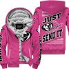 PREMIUM JUST FCKN GONNA SEND IT – CUSTOM NAME – THOR – PINK 1 V1 - FLEECE ZIP HOODIE
