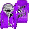 PREMIUM JUST FCKN GONNA SEND IT – CUSTOM NAME – THOR – PURPLE V1 - FLEECE ZIP HOODIE