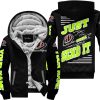 PREMIUM JUST FCKN GONNA SEND IT – CUSTOM NAME – TROY LEE DESIGNS – NEON BLACK - FLEECE ZIP HOODIE