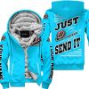 PREMIUM JUST FCKN GONNA SEND IT – CUSTOM NAME – TROY LEE DESIGNS – SKY BLUE V1 - FLEECE ZIP HOODIE