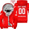 MOTOCROSS  -  LIMITED EDITION  -  HONDA  -  RED - FLEECE ZIP HOODIE