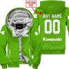MOTOCROSS  -  LIMITED EDITION  -  KAWASAKI  -  GREEN - FLEECE ZIP HOODIE