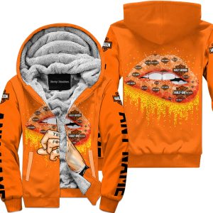 SHUT THE FNCK UP  -  HARLEY-DAVIDSON  -  ORANGE - FLEECE ZIP HOODIE