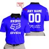 ZERO FOX GIVEN  -  LIMITED EDITION  -  FOX RACING  -  BLUE - POLO SHIRT
