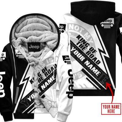 King Of The Road  -  Jeep  -  Black - Fleece Zip Hoodie