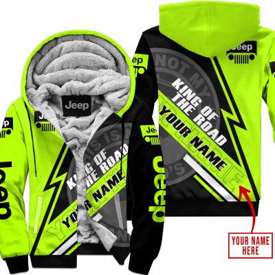 King Of The Road  -  Jeep  -  Neon - Fleece Zip Hoodie