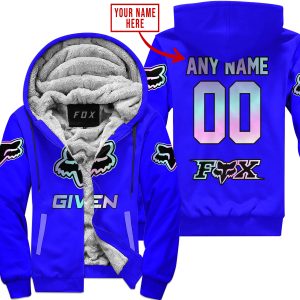 ZERO FOX GIVEN  -  LIMITED EDITION  -  FOX RACING  -  BLUE - FLEECE ZIP HOODIE
