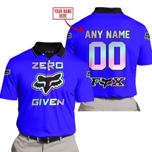 ZERO FOX GIVEN  -  LIMITED EDITION  -  FOX RACING  -  BLUE - POLO SHIRT