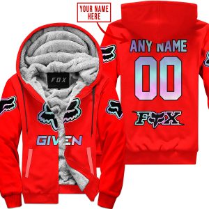 ZERO FOX GIVEN  -  LIMITED EDITION  -  FOX RACING  -  RED - FLEECE ZIP HOODIE