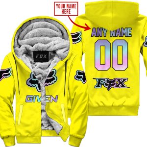ZERO FOX GIVEN  -  LIMITED EDITION  -  FOX RACING  -  YELLOW - FLEECE ZIP HOODIE