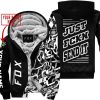 CUSTOM NAME RACING  -  FOX MONSTER RACING BLACK - FLEECE ZIP HOODIE