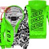 CUSTOM NAME RACING  -  FOX MONSTER RACING GREEN - FLEECE ZIP HOODIE
