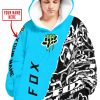 CUSTOM NAME RACING  -  FOX MONSTER RACING SKY BLUE - OODIE BLANKET HOODIE