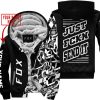 CUSTOM NAME RACING  -  FOX RACING BLACK - FLEECE ZIP HOODIE