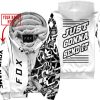 CUSTOM NAME RACING  -  FOX RACING WHITE - FLEECE ZIP HOODIE