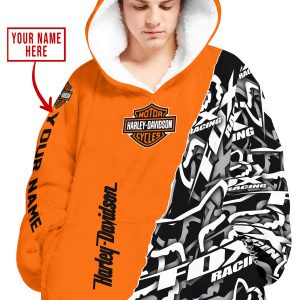 CUSTOM NAME RACING  -  HARLEY DAVIDSON - OODIE BLANKET HOODIE
