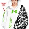 CUSTOM NAME RACING  -  KAWASAKI RACING WHITE - OODIE BLANKET HOODIE