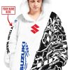 CUSTOM NAME RACING  -  SUZUKI RACING WHITE - OODIE BLANKET HOODIE