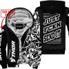 CUSTOM NAME RACING  -  THOR RACING BLACK - FLEECE ZIP HOODIE