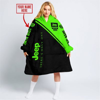 There's Only One Jeep - Green | Custom Name - Oodie Blanket