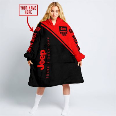 There's Only One Jeep - Red | Custom Name - Oodie Blanket