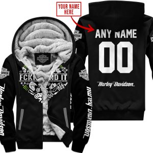 JUST FCKN SEND IT  -  CUSTOM NAME  -  HARLEY-DAVIDSON RACING  -  BLACK - FLEECE ZIP HOODIE