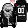 JUST FCKN SEND IT  -  CUSTOM NAME  -  KAWASAKI RACING  -  BLACK - FLEECE ZIP HOODIE