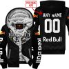 JUST FCKN SEND IT  -  CUSTOM NAME  -  REDBULL RACING  -  BLACK - FLEECE ZIP HOODIE