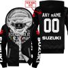 JUST FCKN SEND IT  -  CUSTOM NAME  -  SUZUKI RACING  -  BLACK - FLEECE ZIP HOODIE