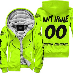 GRINCH - CUSTOM NAME - HARLEY DAVIDSON - FLEECE ZIP HOODIE