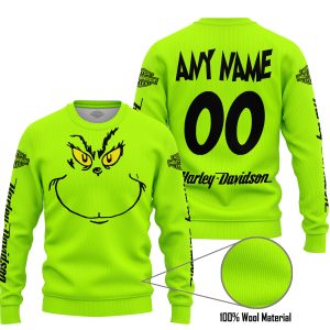 GRINCH - CUSTOM NAME - HARLEY DAVIDSON - SWEATER UGLY