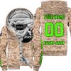 LIMITED EDITION PRODUCTS - US MARINE - CAN AM RACING - CUSTOM NAME - GREEN - FLEECE ZIP HOODIE