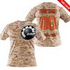 LIMITED EDITION PRODUCTS - US MARINE - CAN AM RACING - CUSTOM NAME - ORANGE - T-SHIRT